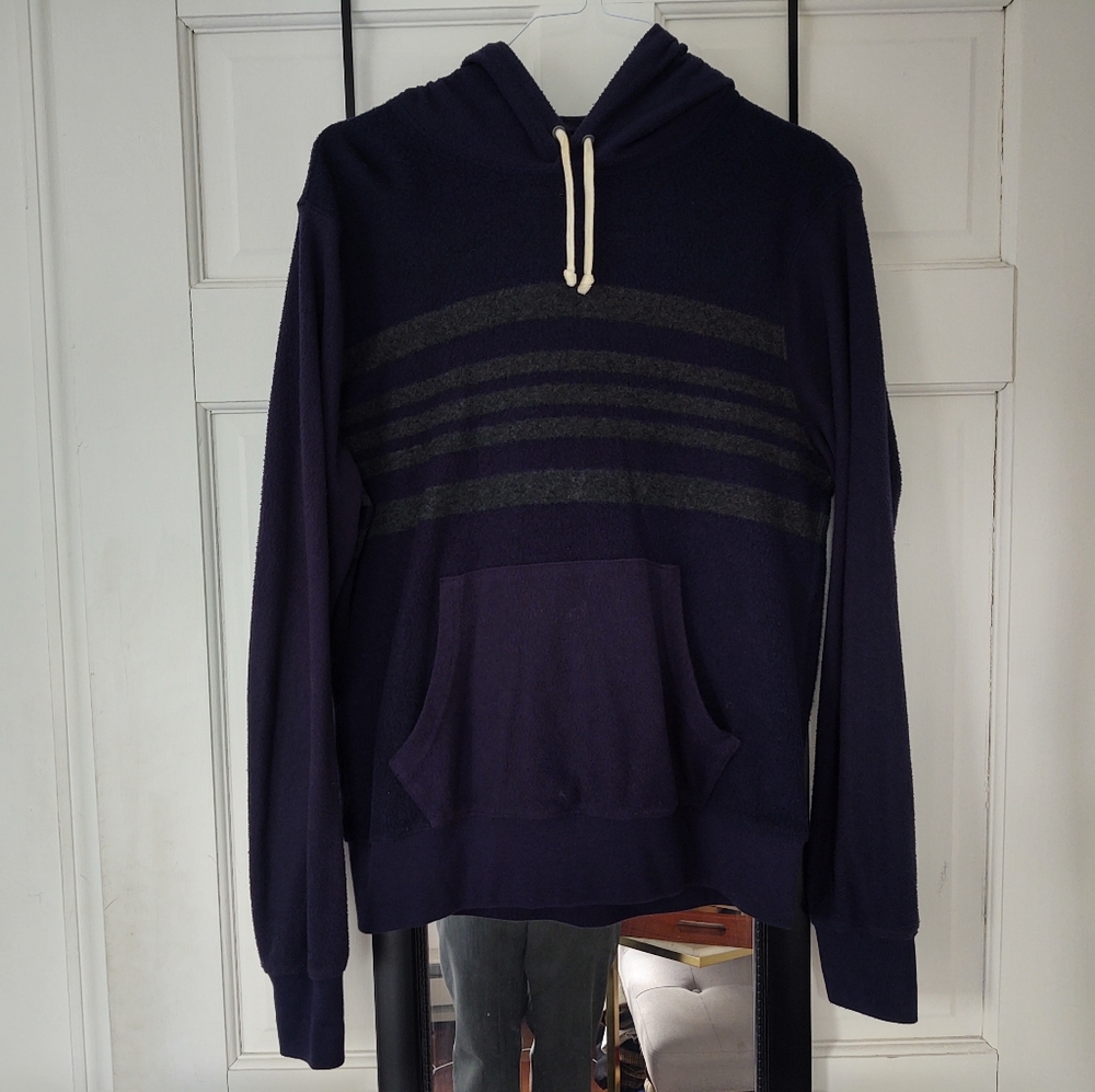 J. Crew Vintage Fleece Navy Blue and Gray Hoodie